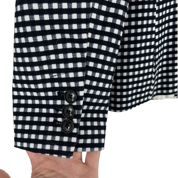 Banana Republic Long and Lean Blazer Jacket Gingham Size 2 - Picture 8 of 9